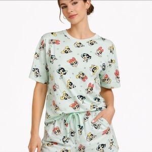 Powerpuff Girls Pajama Set Mint Green Cartoon Sleep Set M Primark